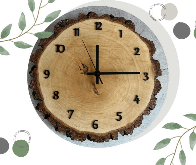 drewniany-zegar-rękodzieło-brzoza