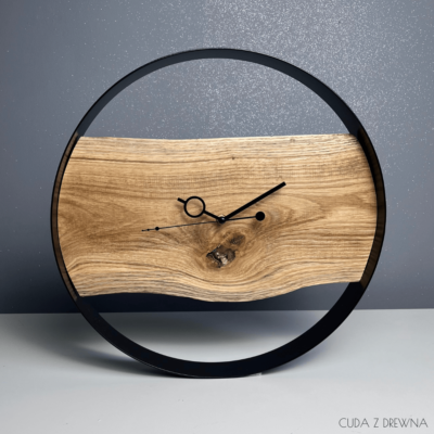 debowy zegar scienny 40 cm handmade