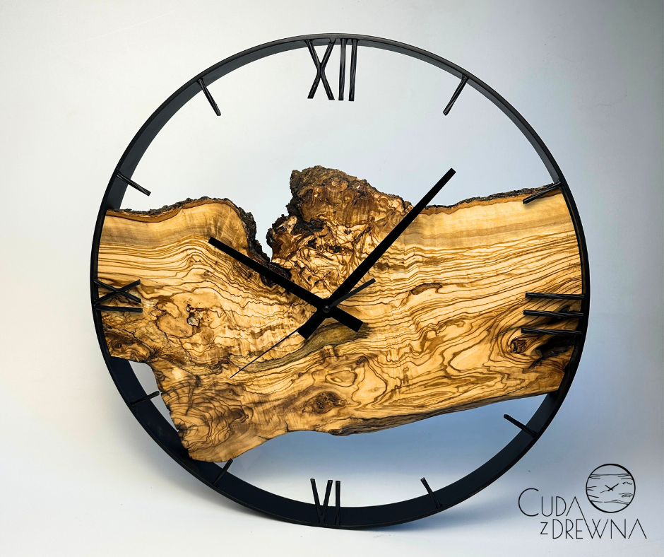zegar-ścienny-drewno-oliwne-duży