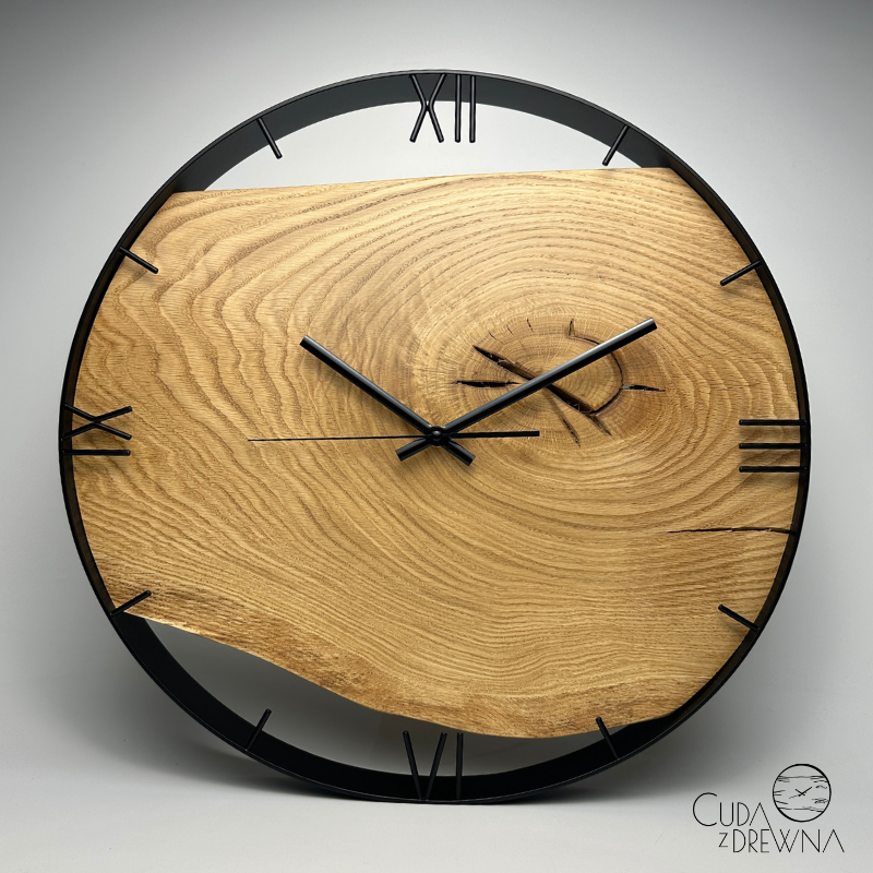 duży-zegar-loftowy-w-obręczy-drewniany-dąb